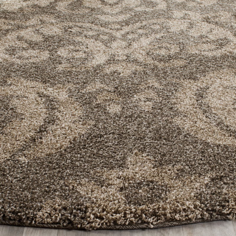 Tapis floral fumé / beige Ellyona, Rectangle 4 pi x 6 pi