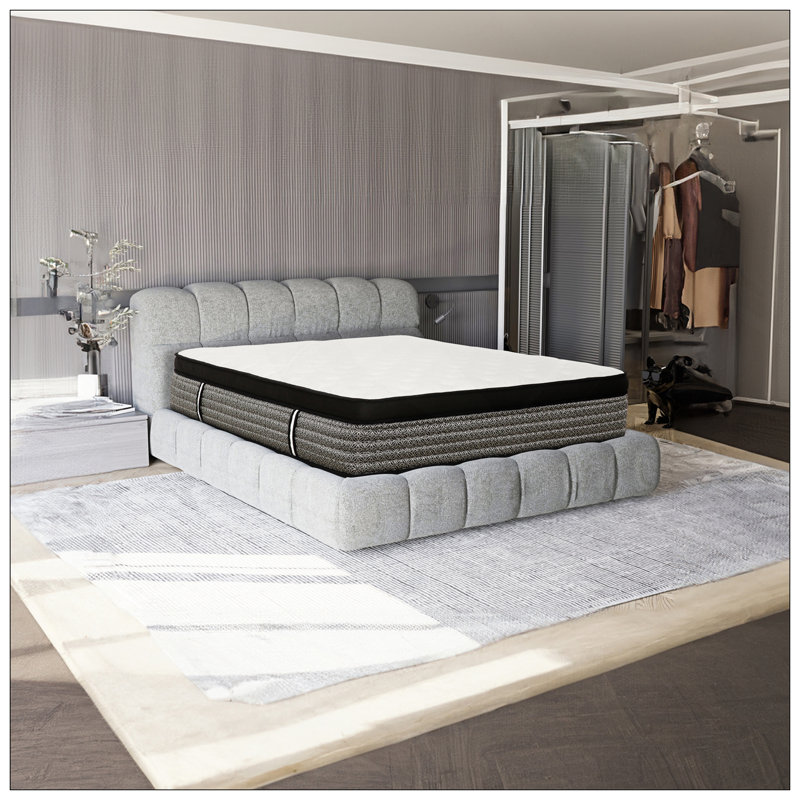Premium 16 In. Pocket Coil Hybrid Mattress, Ultra Plush Gel Memory Foam Mattress For Comfort Sleep, King
