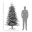 Arbre de Noël artificiel pin de montagne 6,5 pi pré-éclairé, arbre de Noël enneigé, arbre de Noël à charnière avec 400 lumières DEL et 990 branches pour la décoration des fêtes