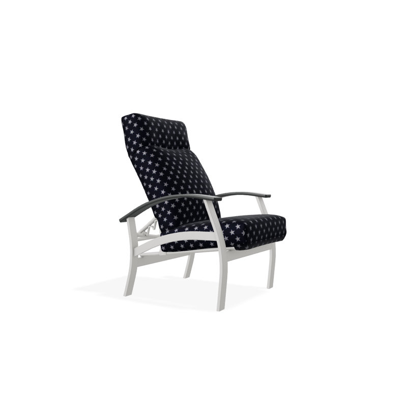 Chaise de patio inclinable avec coussins Askar, Betsy, Graphite classique P30, Neige texturée