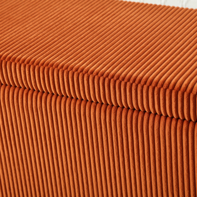 Repose-pieds avec rangement, banc d'extrémité de chambre à coucher, repose-pieds rembourré avec charnière de sécurité, Orange