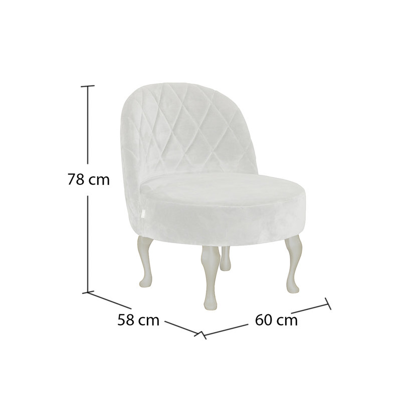 Baroque Upholstered Accent Chair, White