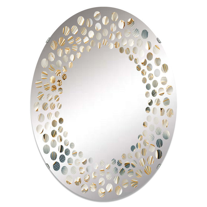 Beige Frosty Drift Expérience - Miroir mural à pois ovale, L 20 po x H 30 po