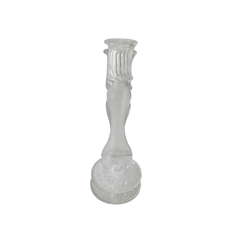 Porte-bougie en verre transparent H 7,5 po et diamètre 3 po