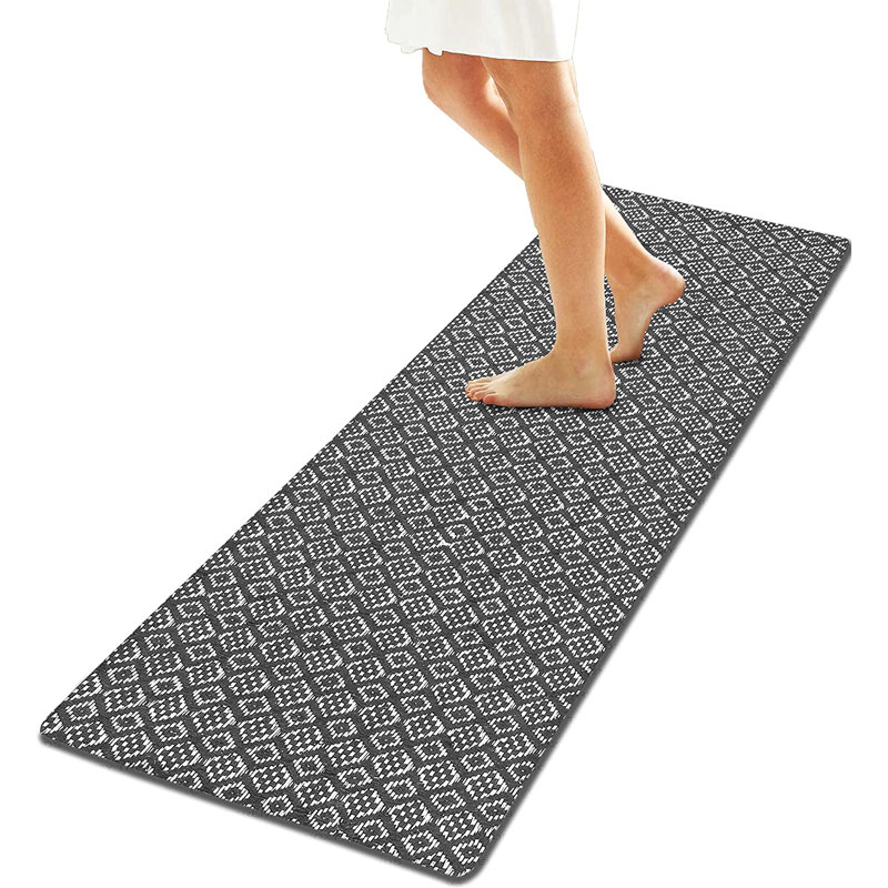 Tapis de couloir anti-fatigue en coton tissé à la main 18 x 48 po, Graphite