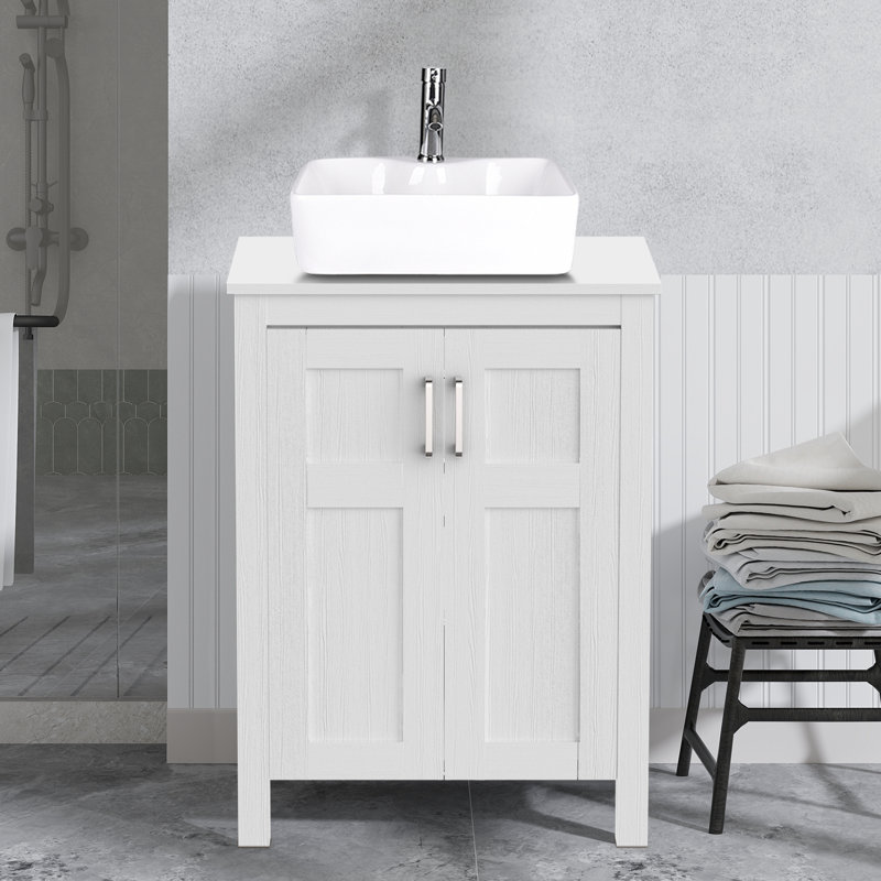 Nicklos 24'' Single Bathroom Vanity with Manufactured Wood Top