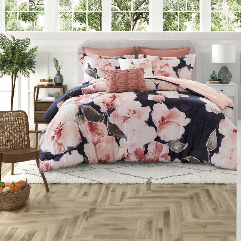 Ensemble de literie pour grand lit en coton de qualité supérieure, Cozy Blush Multi Comfort, toute l'année pour la maison