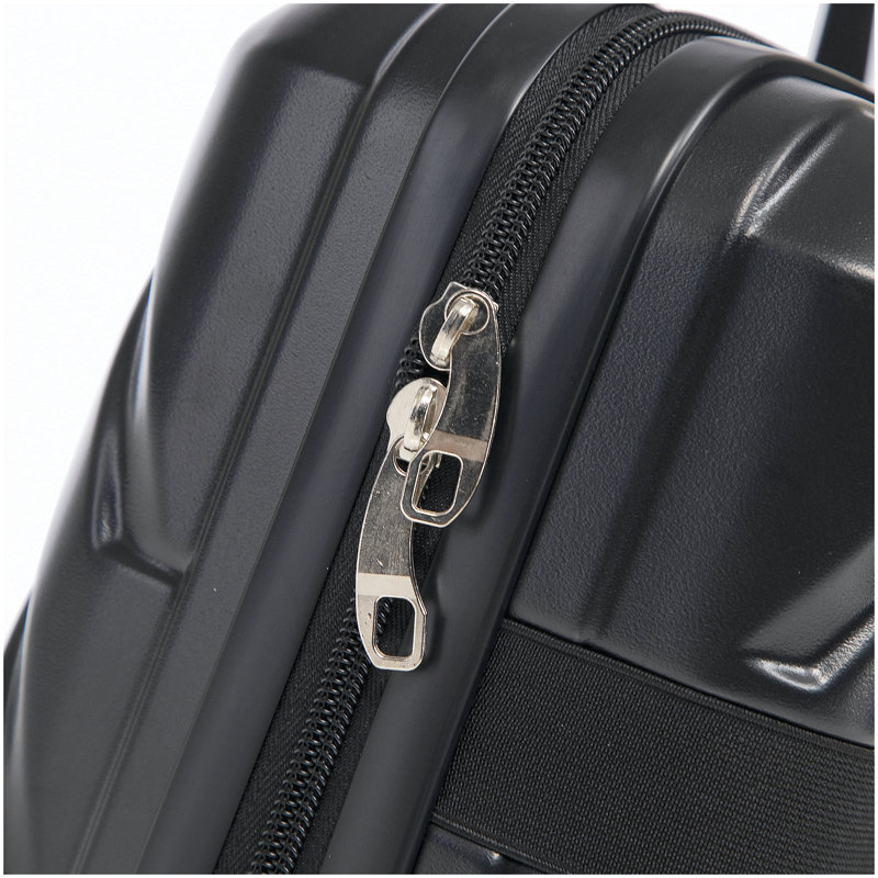 14 "/ 20" 2 pièces / ensemble dans un bagage à roulettes en ABS, avec serrure à combinaison, étui à cosmétiques 14 "(noir)