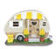 Exhart Solar Hand Painted Lemonade Camping Trailer Statue, 9.5 by 6 Inches