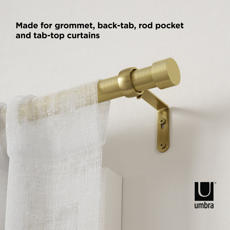Nickel 180" Adjustable Curtain Rod with Finials