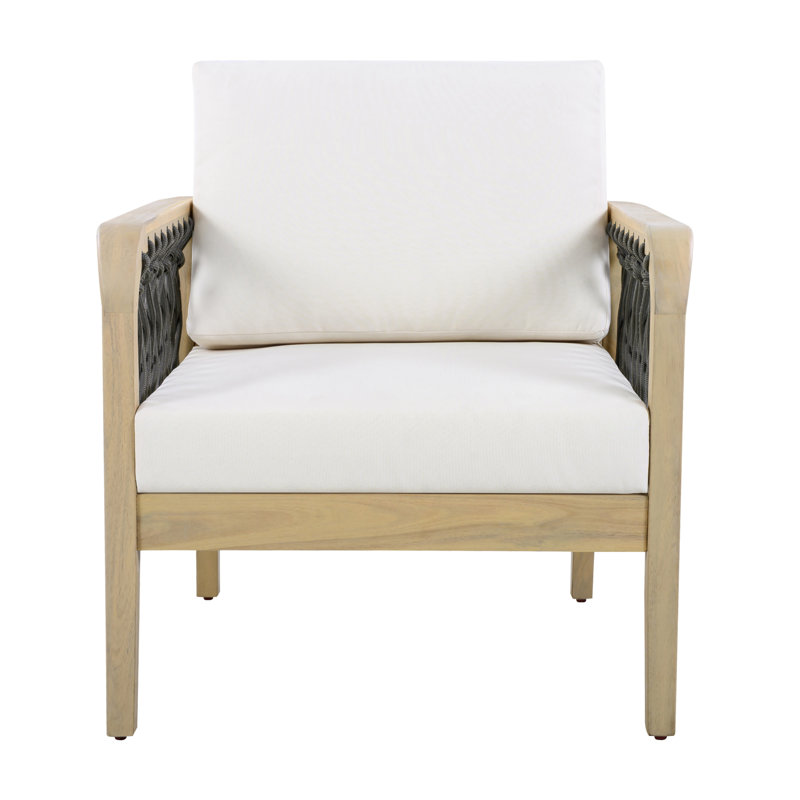Chaises longues Comfort, chaises de patio modernes en corde de bois d'acacia