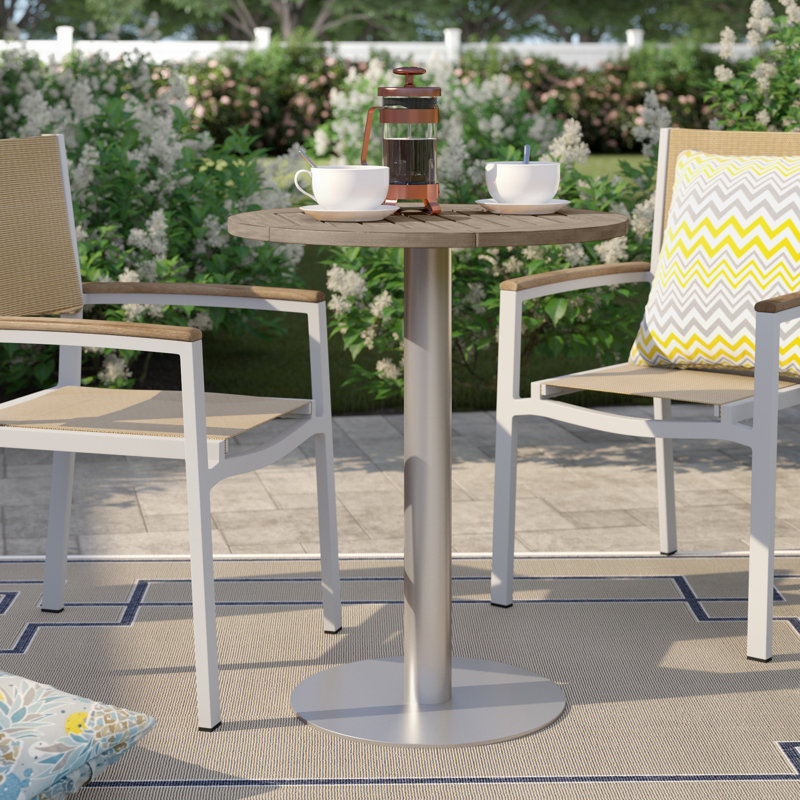 Table bistro Travira, L 36 po x L 36 po, Bois de teck rétro