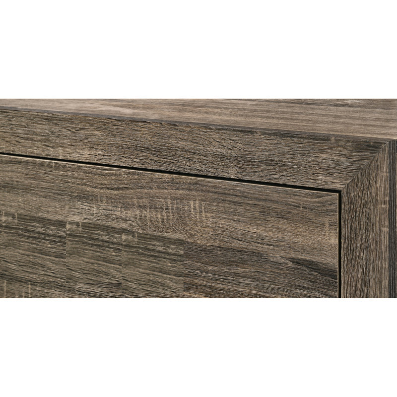 Mobilier de chambre à coucher très grand au fini gris moderne, lit à panneau en bois avec placage, style, Très grand lit