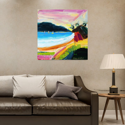 Colorful Beach Landscape Colorful Abstract Coastal Wall Art