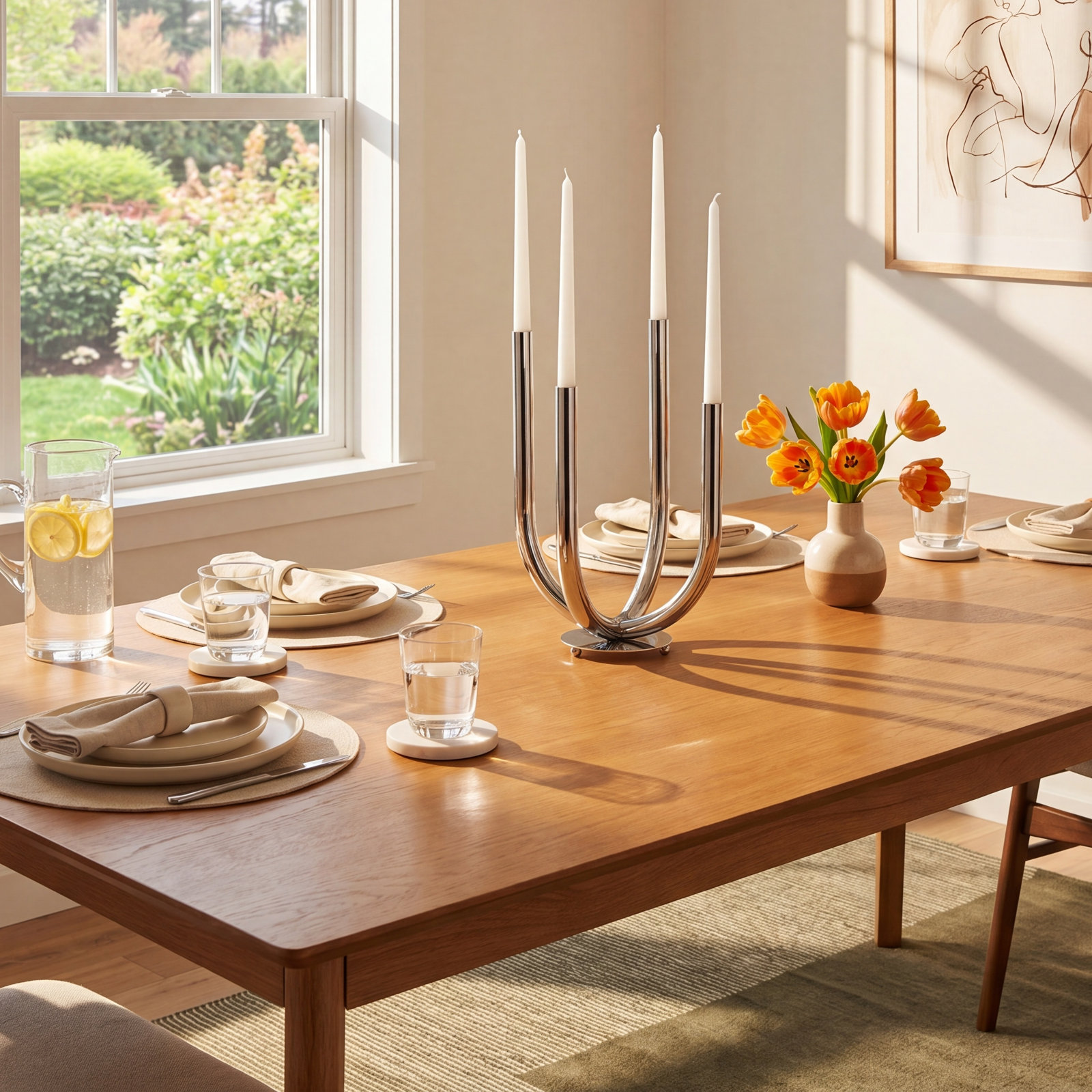 Bianca Stainless Steel Candelabra