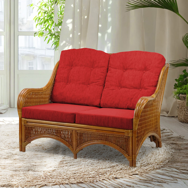 Lenita Upholstered 48'' Loveseat, Red Polypropylene/Olefin