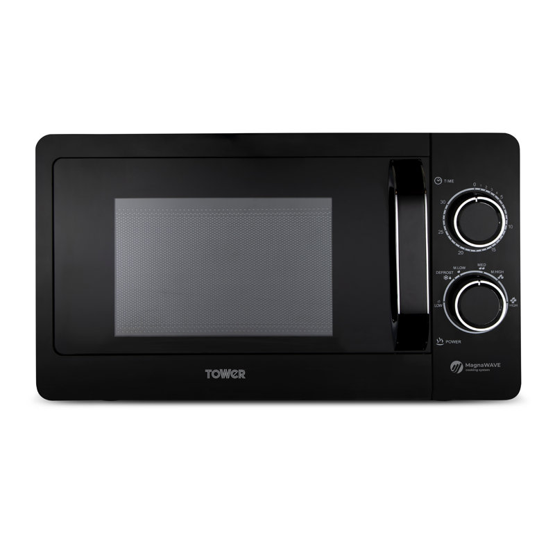 Tower Manual Microwave , 800W, 20L, Chrome, Black