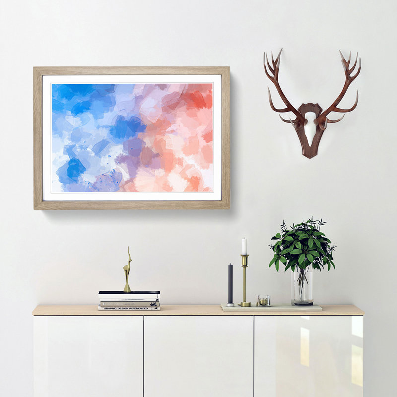 Taking Chances in Abstract - Wall Art, 62cm H x 87cm W x 2cm D, Oak Single Picture Frame Wood