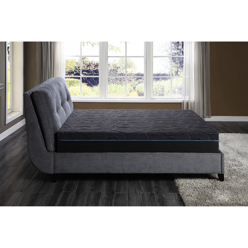 Grand matelas pour lit de 11 po, mousse viscoélastique imprégnée de gel, gris foncé, ressorts ensachés pour un sommeil paisible, mousse, matelas de confort moyen de 11 po et ressorts pour un sommeil profond