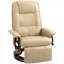 Petit fauteuil de salon à petit espace: fauteuil inclinable pivotant en similicuir manuel blanc de FlowLuxe pour une détente décontractée à la maison