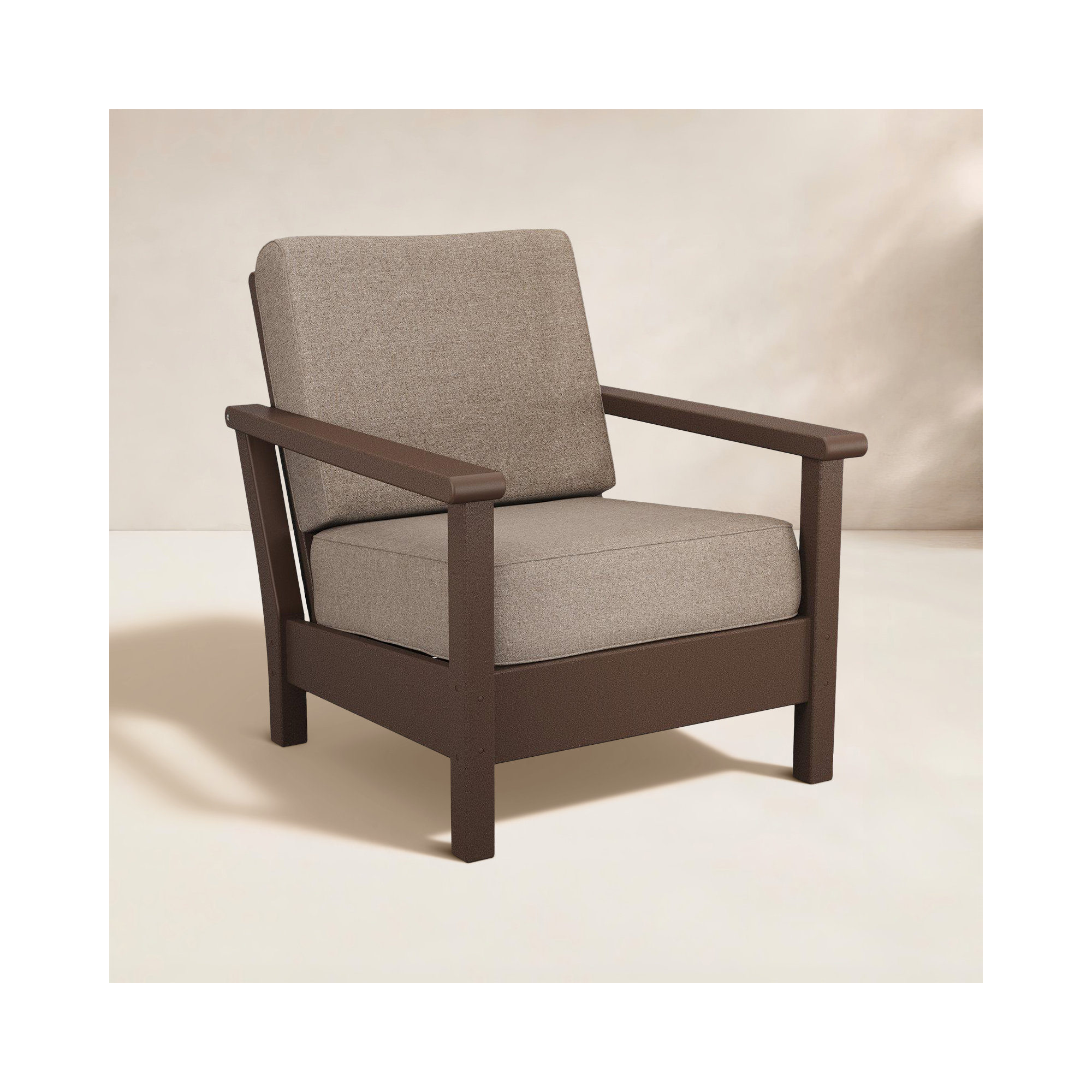 Harbour Deep Seating Chair, Spiced Burlap, Mahogany