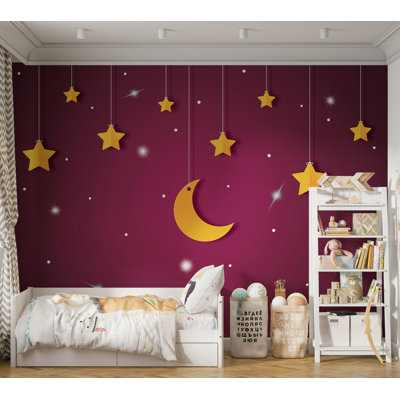 Papier peint pour enfants, ciel nocturne violet