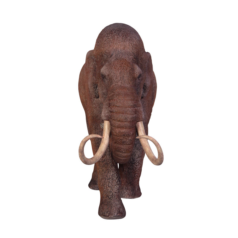 Large Brown Resin Woolly Mammoth Ice Age Statue