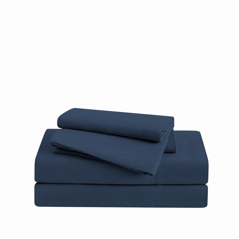 Everyday Microfiber Sheet Set, Queen Sheet Set with 2 Pillowcases, Blue