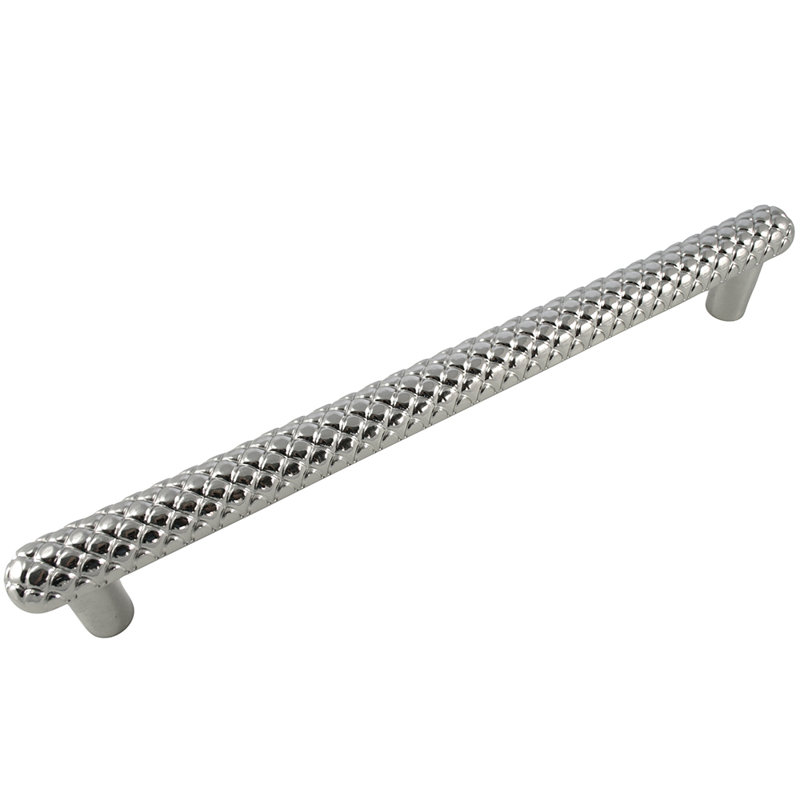 Quilted 12" Center to Center Bar Pull, Polished Nickel