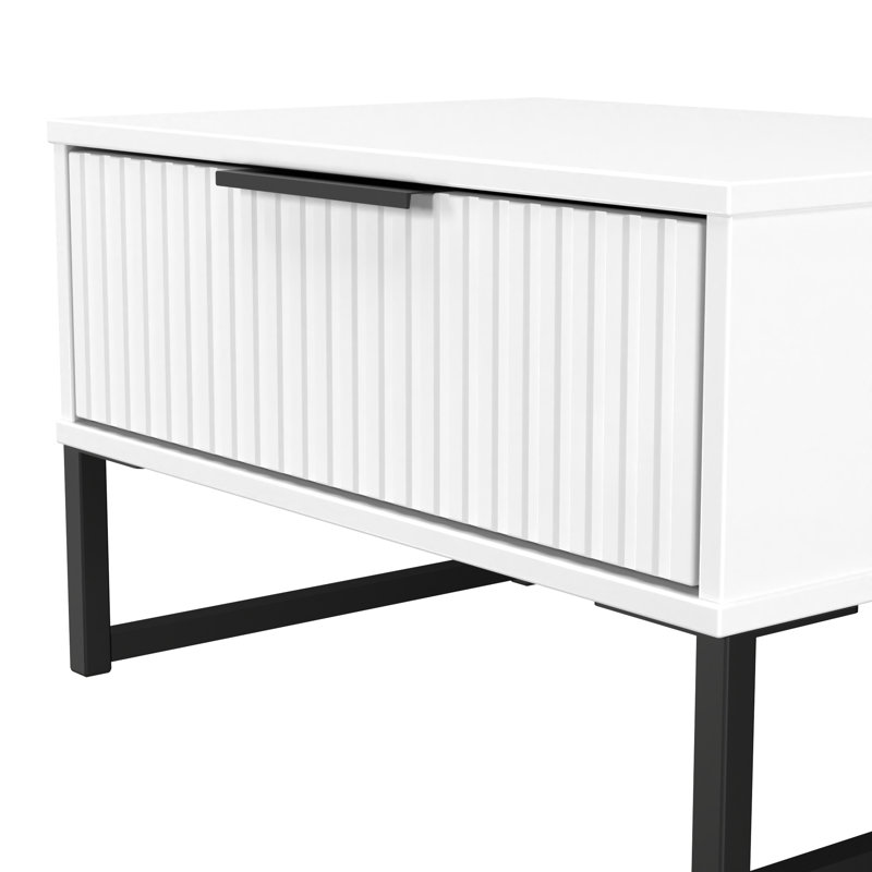 Bernat End Table, White/Black