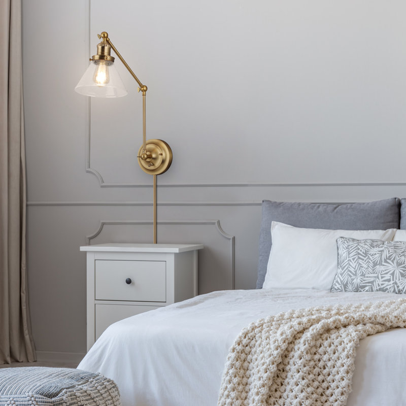 Vannatta Swing Arm Sconce, Satin Gold