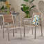 Chaise de salle à manger d'extérieur moderne en aluminium avec siège en faux bois, ensemble de 2