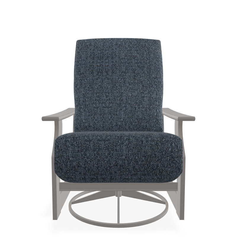 Chaise berçante pivotante en polymère St. Catherine, Gris chaleureux, Restaurez l'indigo
