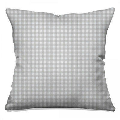 Gray Gingham Checkered Double Sided Throw Pillows
