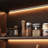 Modern Aluminum Frame Bookcase With Tempered Glass Doors, 3-Color LED Lighting, And Storage Drawers