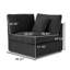 Chaise d'angle rembourrée en lin avec revêtement-413573550