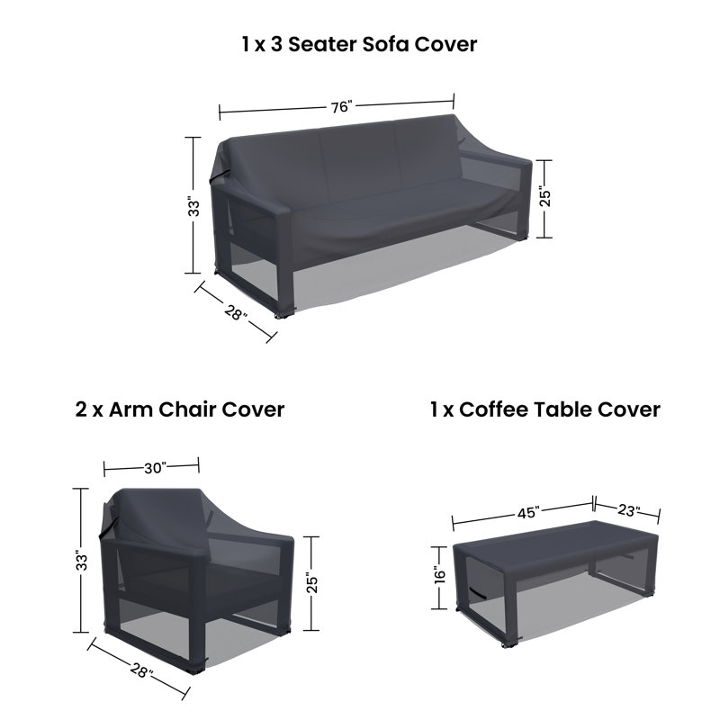 Brandtley Aluminum Conversation Set Group Seating Patio Furniture Covers