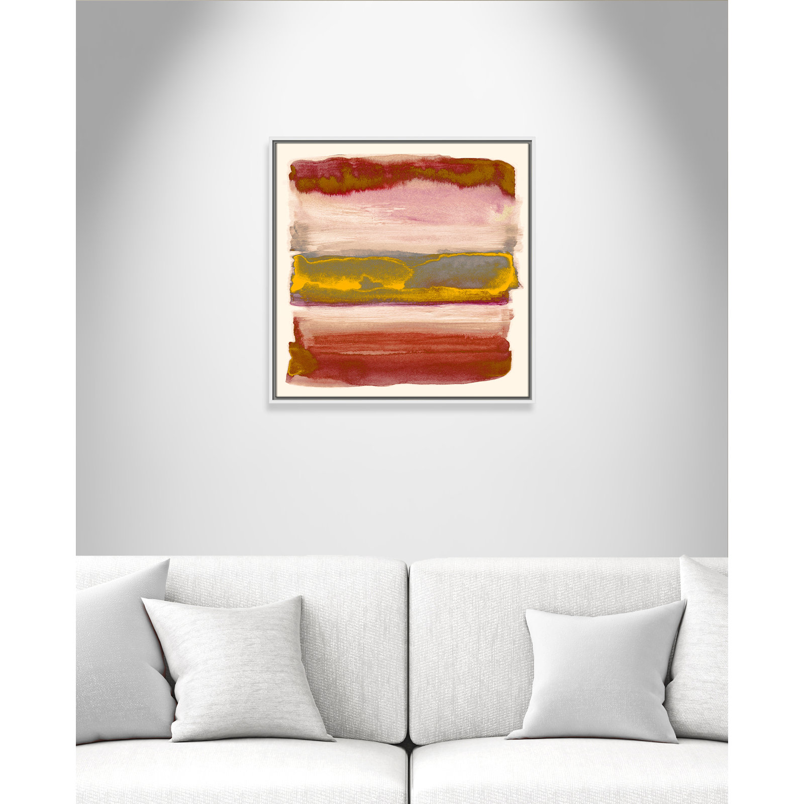Sky Collection "Yellow Sky II" Print by Nan, White, 25.5" H x 25.5" W