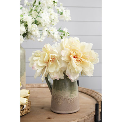 14-Inch Faux White Pink 4 Pack - Combine For Rich Decor, Single Contemporary Touch, Delicate Floral Design, 30% Fabric Plastic 14" With Chic Arrangement, 40% Wire Material