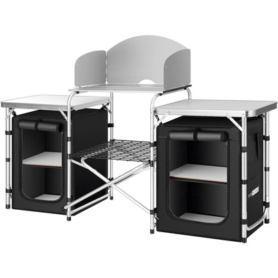 Outdoor Folding Camping Table with Storage Organizer