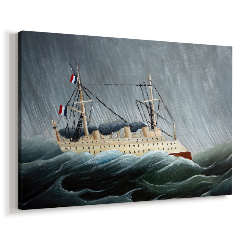 Un bateau dans une tempête (Navire dans la tempête) -Henri Rousseau-Toile tendue avec châssis-c. 1899, 32 x 48