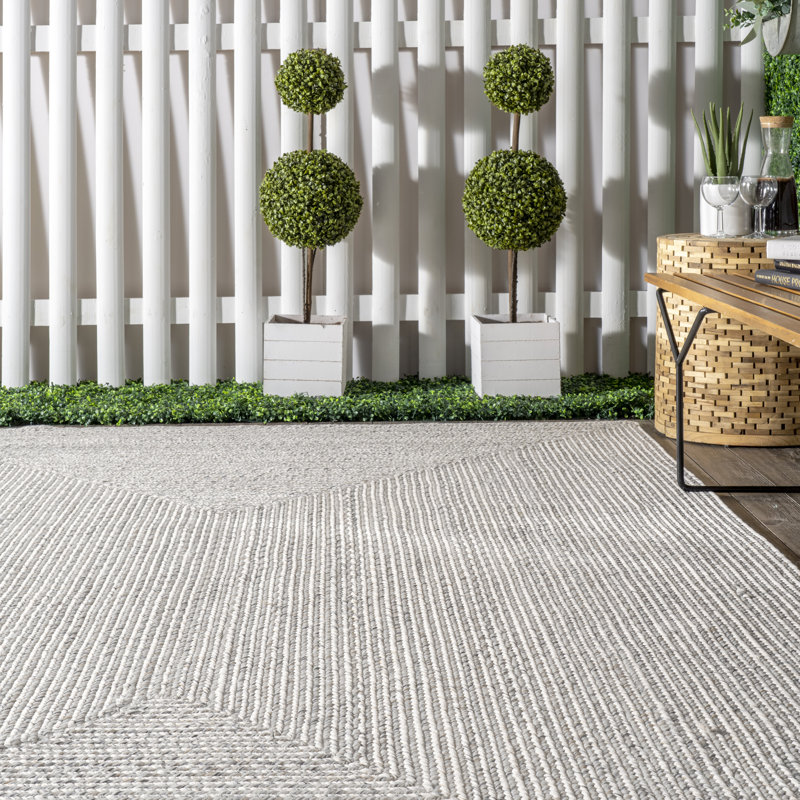 Ebern Designs Luchezar Handmade Braided Ivory Indoor/Outdoor Rug ...