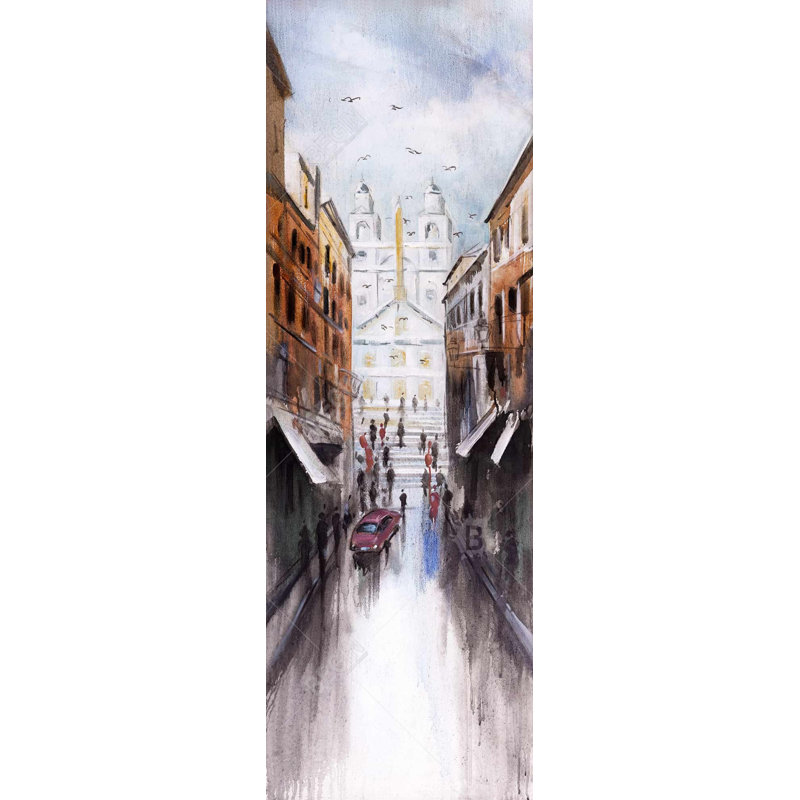 "Place historique" sur toile, H 48 po x l 16 po