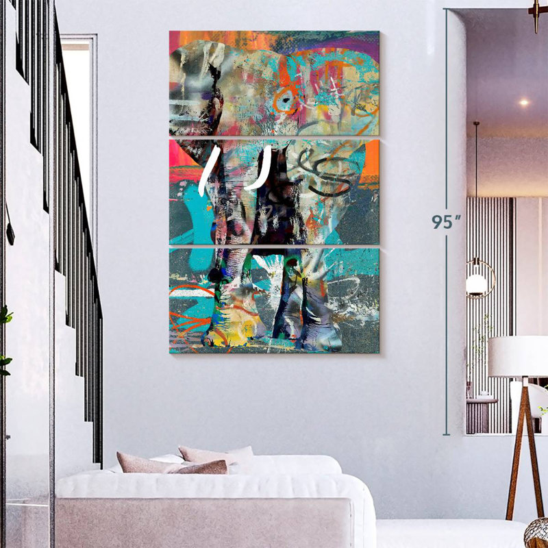 Brampt Elephant Graffiti, 74" H x 48" W