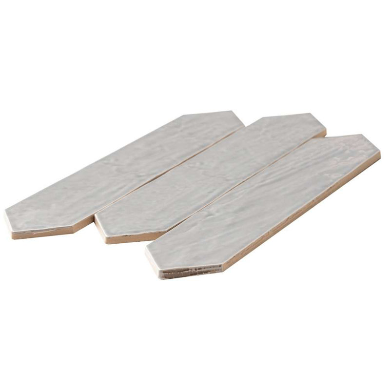 Tribeca-Talavera Picket 2.6"x13" Handmade Ceramic Tile Trim, Gray
