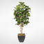 Faux Fiddle Leaf Fig Tree in Metal Planter