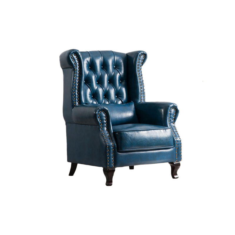 Fauteuil inclinable en similicuir Tedi, Bleu