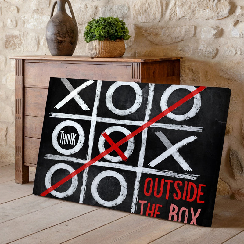 Reproduction d'art numérique sur toile, "Tic Tac Toe", avec une touche moderne audacieuse, H 9 po x l 12 po
