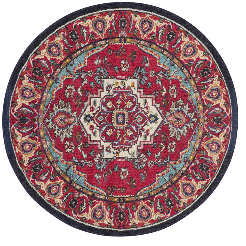 Llelend Performance Oriental Rug, Round 6'7"