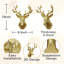 Tête de cerf en résine dorée 3D à fixer au mur, ornée de bois fleuri, style vintage. Décoration murale en résine imitation taxidermie.
